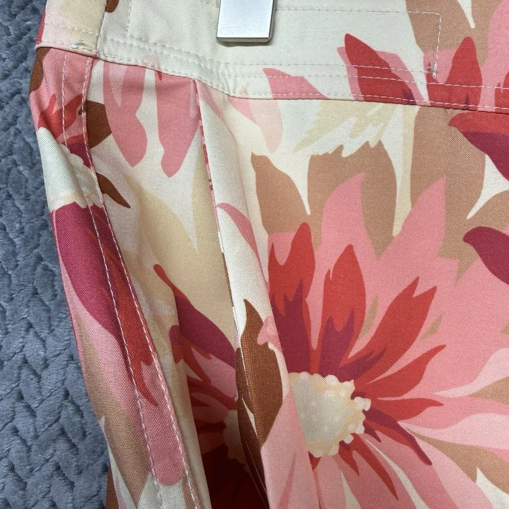 RipSkirt Hawaii Wrap Skirt Women's M Cream Floral Pockets Adjustable Beach Swim - Picture 4 of 12